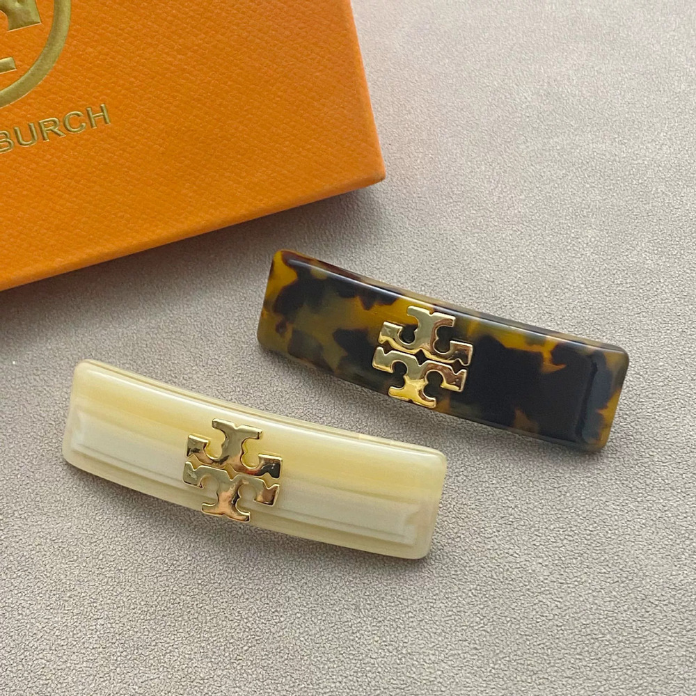 Tory Burch Extra Thick Acetate Letter Spring Clip Nape Hair Pin